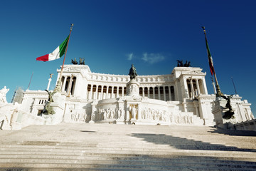 Naklejka premium Equestrian monument to Victor Emmanuel II near Vittoriano in Rom