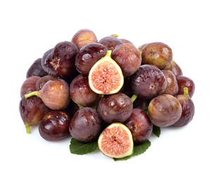 ripe figs isolated on white background