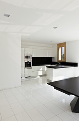 Fototapeta na wymiar interior home, new kitchen, open space