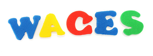 Inscription Wages of English letters, isolated on white