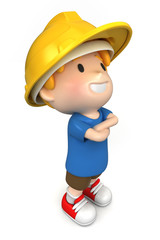 3d render of a little engineer/architect