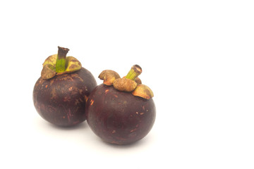 Mangosteen on white paper
