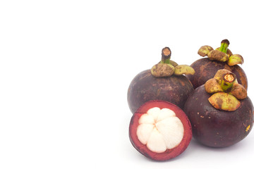 Mangosteen on white paper