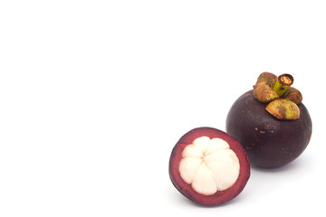 Mangosteen on white paper