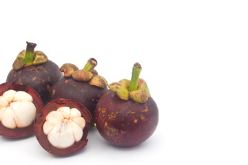 Mangosteen on white paper
