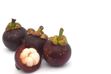 Mangosteen on white paper
