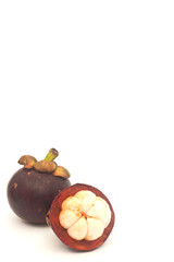 Mangosteen on white paper
