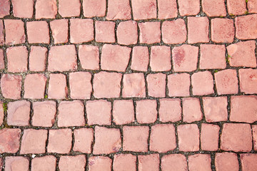 Brick red paving stone pattern