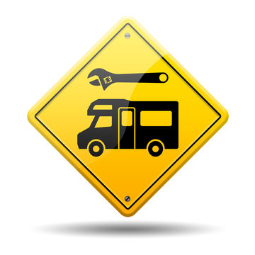 Se&ntilde;al amarilla reparacion de autocaravanas