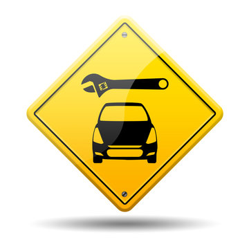 Se&ntilde;al amarilla reparacion de coches