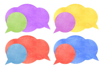 Paper texture ,bubble talk tag on white background