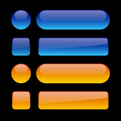 Button Set Blau Orange