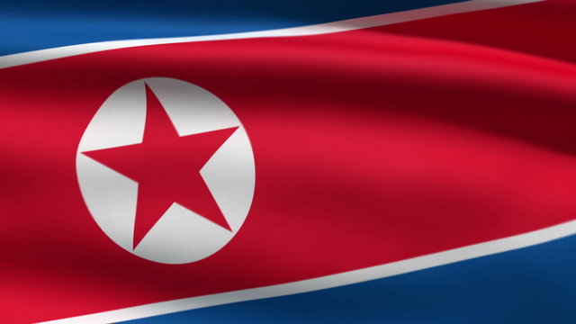 the North Korean flag, perfect seamless loop