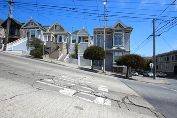Photo sur Plexiglas San Francisco San Francisco - Rue en Pente