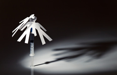 The conceptual image on a theme of narcotic dependence