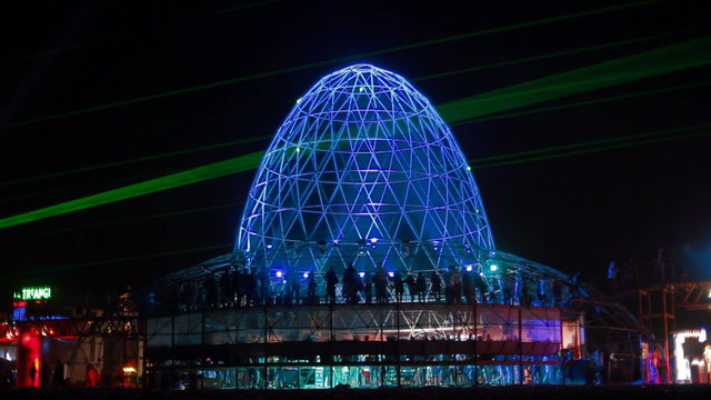 Art structure in a form of dome at the Kazantip 2012 - Crimea,