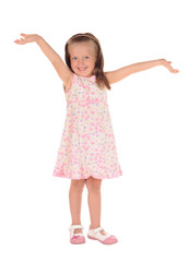 open arms little happy girl