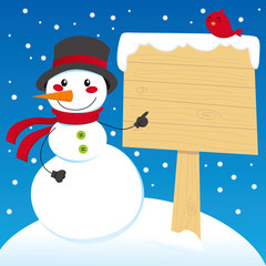 Snowman Sign Post