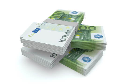 100 Euros money stack