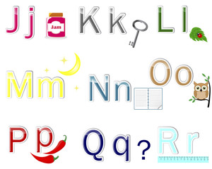English Alphabet stickers.
