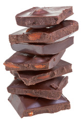 pieces of chocolate with nuts