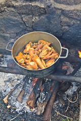 poulet au feu de bois