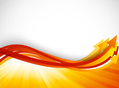 Orange background with arrows