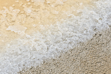 Salt in evaporation pond