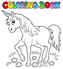 Coloring book unicorn theme 1
