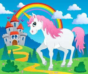 Door stickers Pony Fairy tale unicorn theme image 2