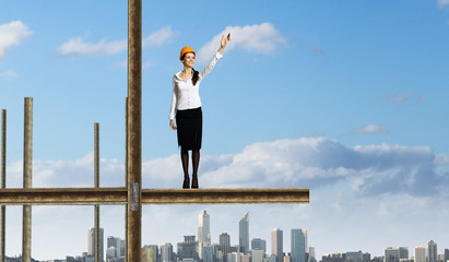 Businesswoman and cityscape