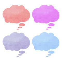 Talk tag recycled paper on white background