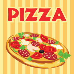 Pizza, vector illustration