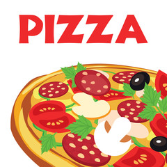 Pizza, vector illustration