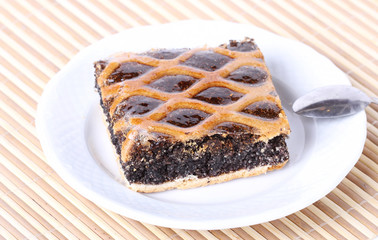 Traditional poppy seeds pie on a plate