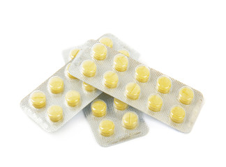 Package with yellow tablets