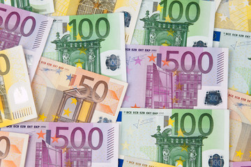 Viele Euro Geldscheine