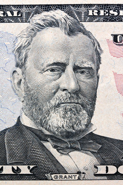Dollar Geldscheine. Detail. Grant