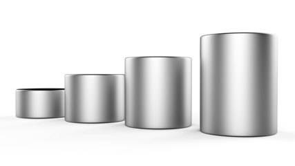 3d abstract round metal bars...