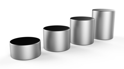 3d abstract round metal bars...