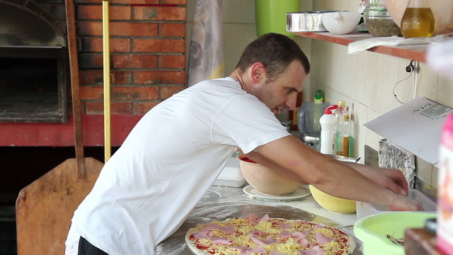 Pizza Chef Making Pizza