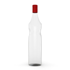 3DGlass bottle isolated on white background.