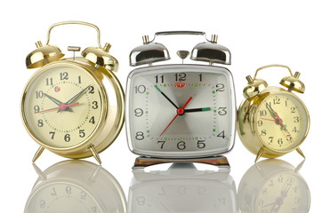 Alarm clock isolated on white