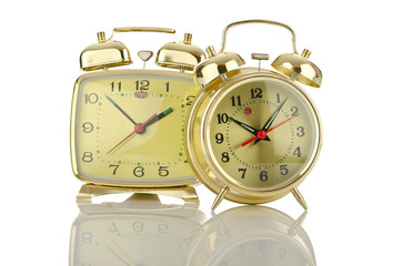 Alarm clock isolated on white