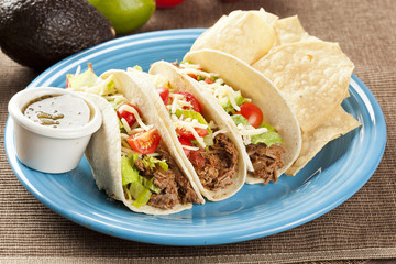 Fresh Homemade Shredded Beef Tacos