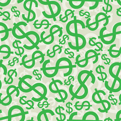 Seamless background with dollar signs