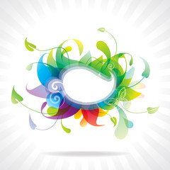 Abstract Background of colorful floral frame.