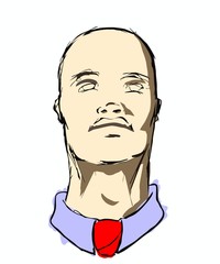 Obraz premium Bald Man Looking Up