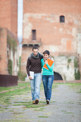 Obraz premium Young Couple of College Students