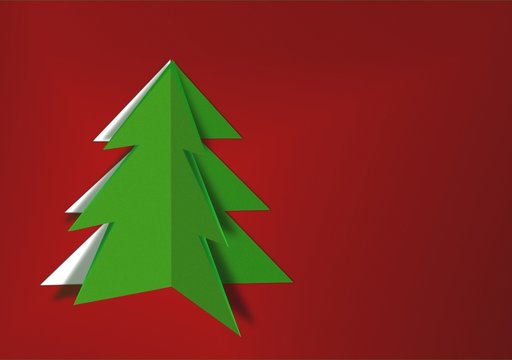 Paper cut christmas tree